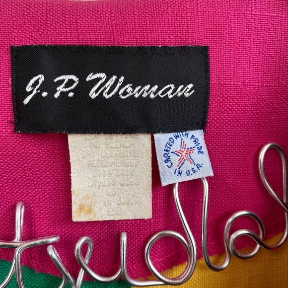 vintage color block button-up midi shift dress - Picture 6 of 7